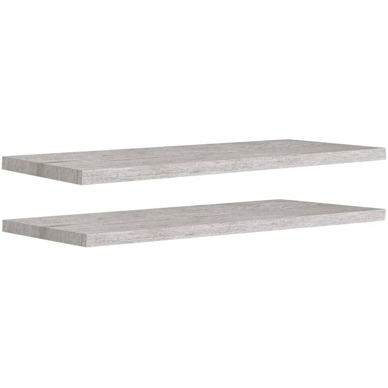 

vidaXL Estantes flotantes de pared MDF gris hormigón 100x23,5x3,8cm 2 uds - Gris