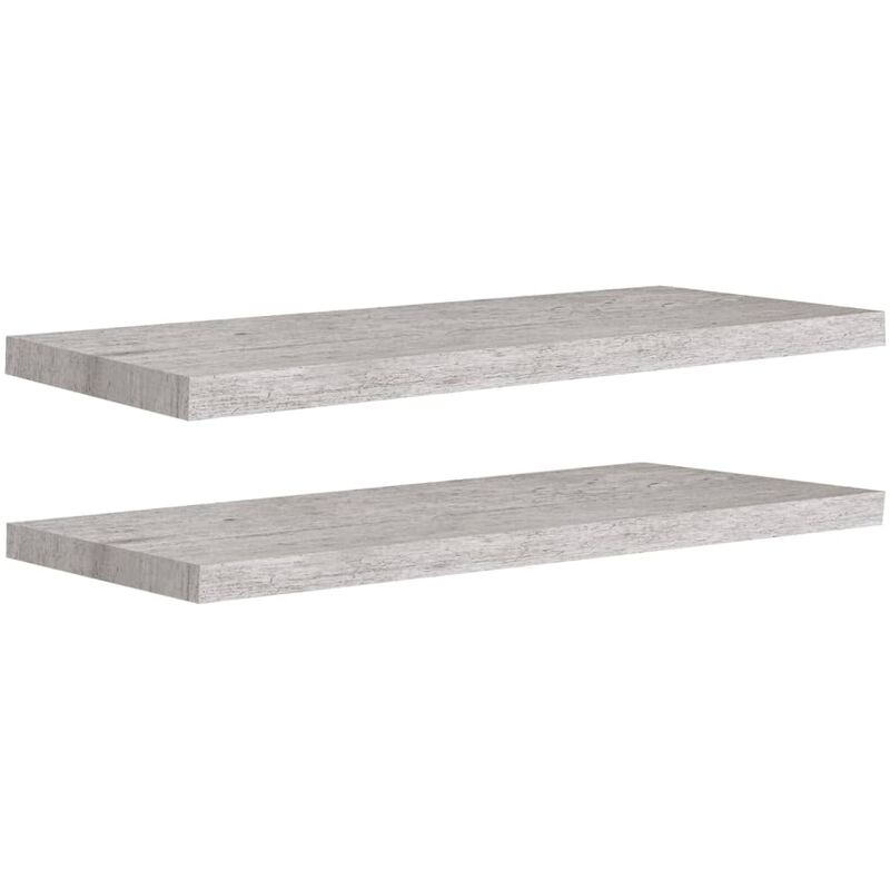 

vidaXL Estantes flotantes pared 2 uds gris hormigón MDF 80x23,5x3,8cm - Gris