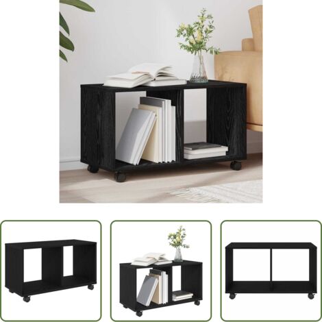 vidaXL Estante -  Mesa Auxiliar con estante Roble Negro 72 x 33 x 42,5 cm