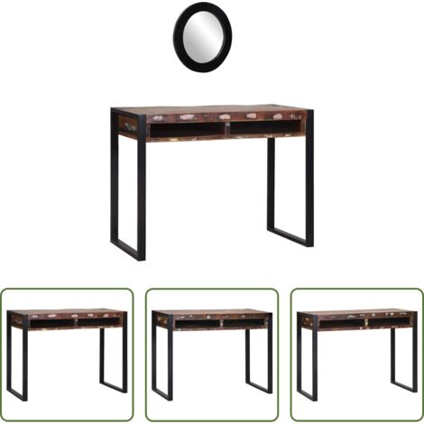 vidaXL Estante -  Mesa Tocador con estante Multicolor Madera maciza recuperada