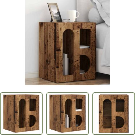 vidaXL Estante -  Mesita de Noche Madera vieja 40 x 35 x 50 cm