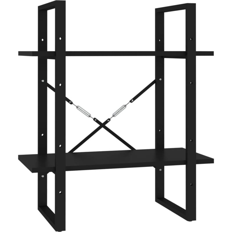

vidaXL Estantería 2 niveles aglomerado negra 60x30x70 cm - Negro
