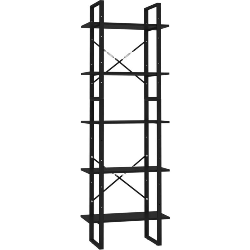 

vidaXL Estantería 5 niveles aglomerado negro 60x30x175 cm - Negro