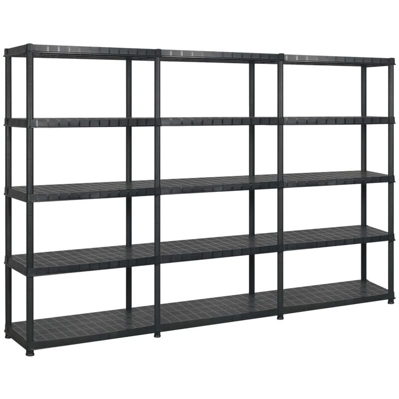 

Estantería almacenaje 5 niveles plástico negro 274,5x45,7x185cm - Negro - Vidaxl