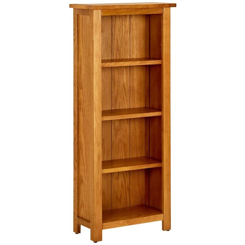 

vidaXL Estantería de 4 niveles madera maciza de roble 45x22x110 cm - Marrón
