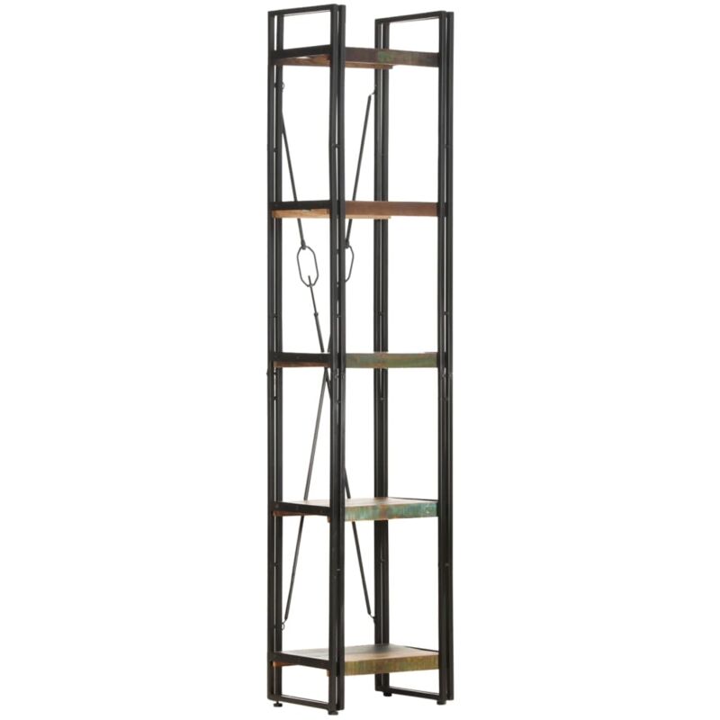 

vidaXL Estantería de 5 niveles madera maciza reciclada 40x30x180 cm - Multicolor