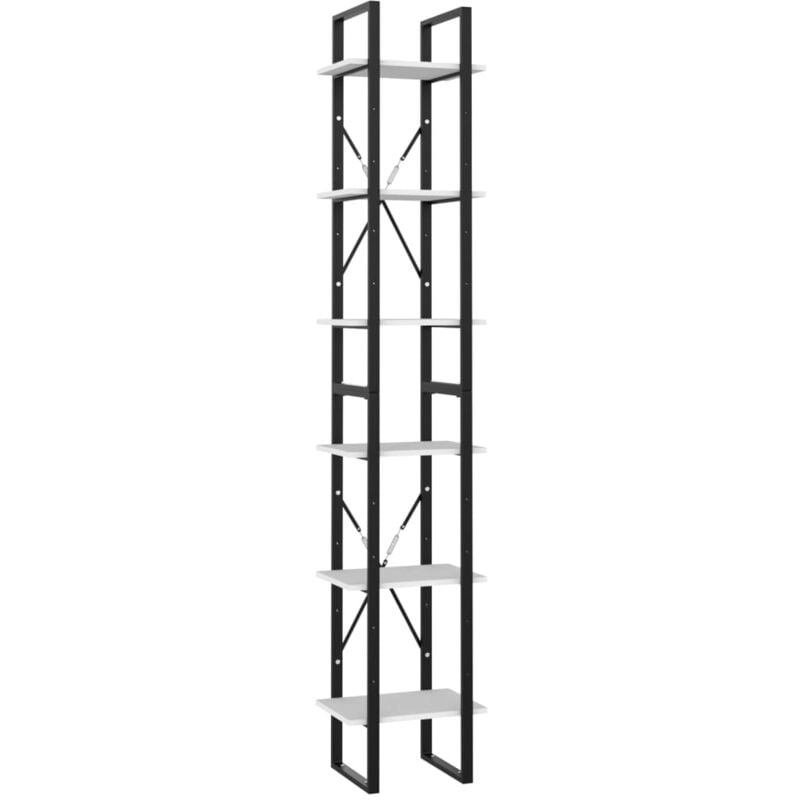

vidaXL Estantería de 6 niveles de aglomerado blanco 40x30x210 cm - Blanco