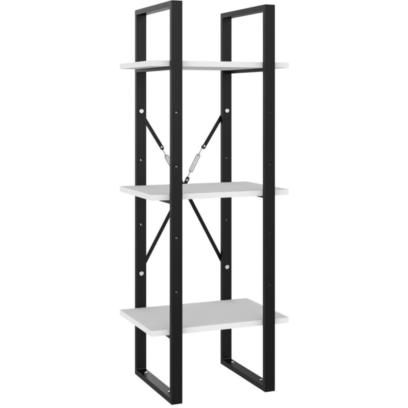 

vidaXL Estantería de 3 niveles de aglomerado blanco 40x30x105 cm - Blanco