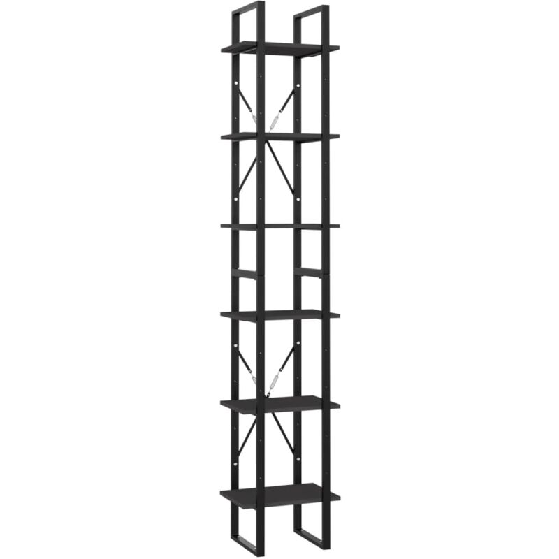 

vidaXL Estantería de 6 niveles de aglomerado gris 40x30x210 cm - Gris