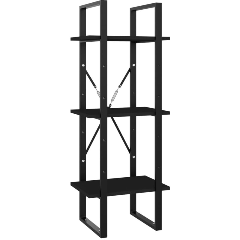

vidaXL Estantería de 3 niveles de aglomerado negro 40x30x105 cm - Negro