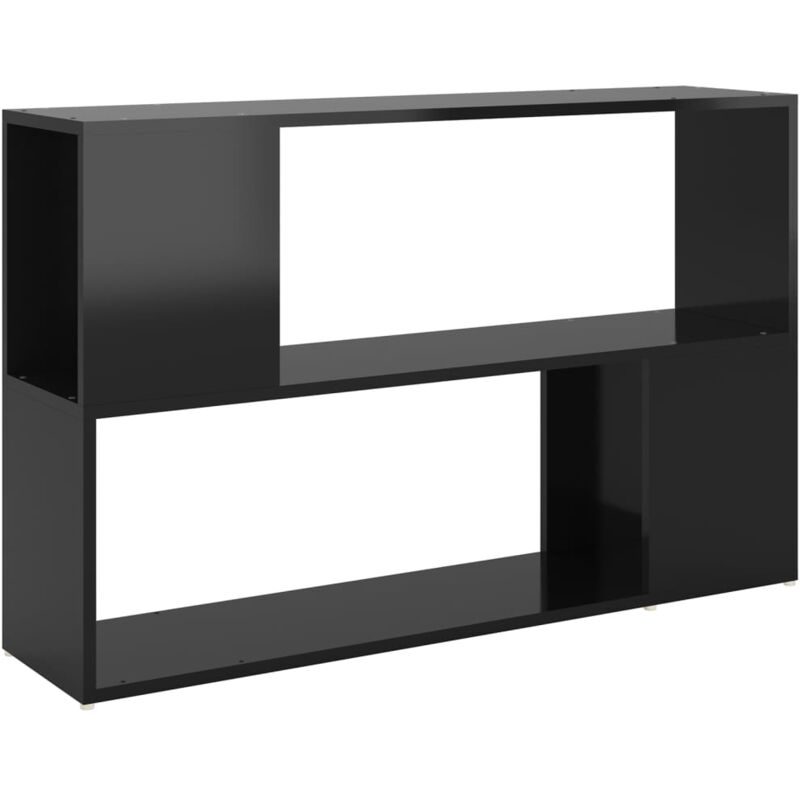 

vidaXL Estantería de aglomerado 100x24x63 cm negro brillante - Negro