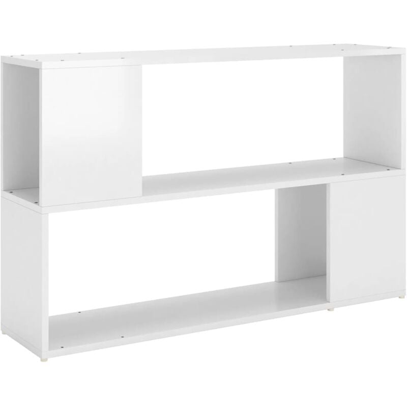 

vidaXL Estantería de aglomerado 100x24x63 cm blanco brillante - Blanco