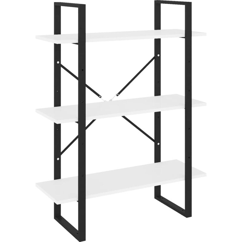 

vidaXL Estantería de aglomerado blanco 80x30x105 cm - Negro