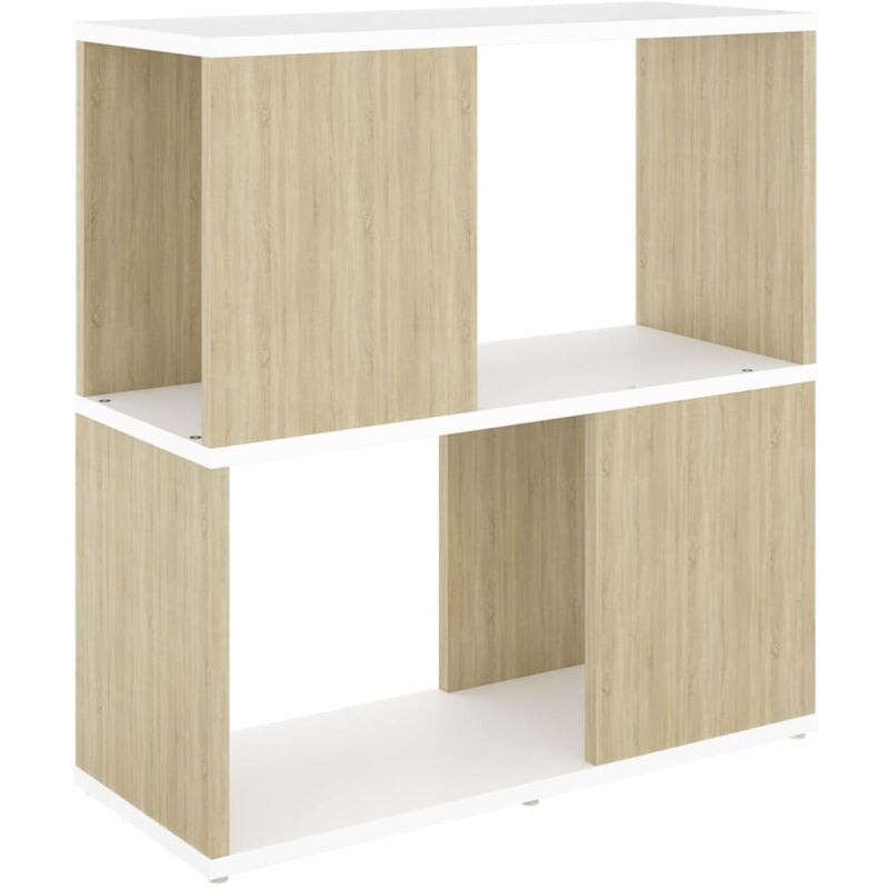 

vidaXL Estantería de aglomerado blanco roble Sonoma 60x24x63 cm - Blanco