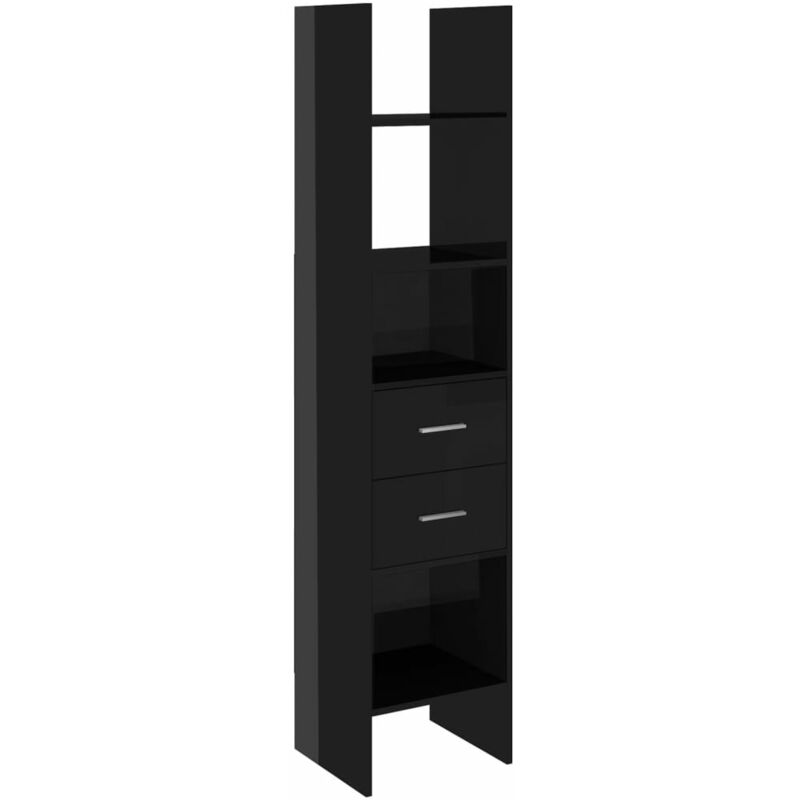 

vidaXL Estantería de aglomerado 40x35x180 cm negro brillante - Negro