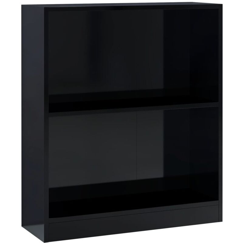 

vidaXL Estantería de Aglomerado Negro Brillante 60x24x74,5 cm - Negro