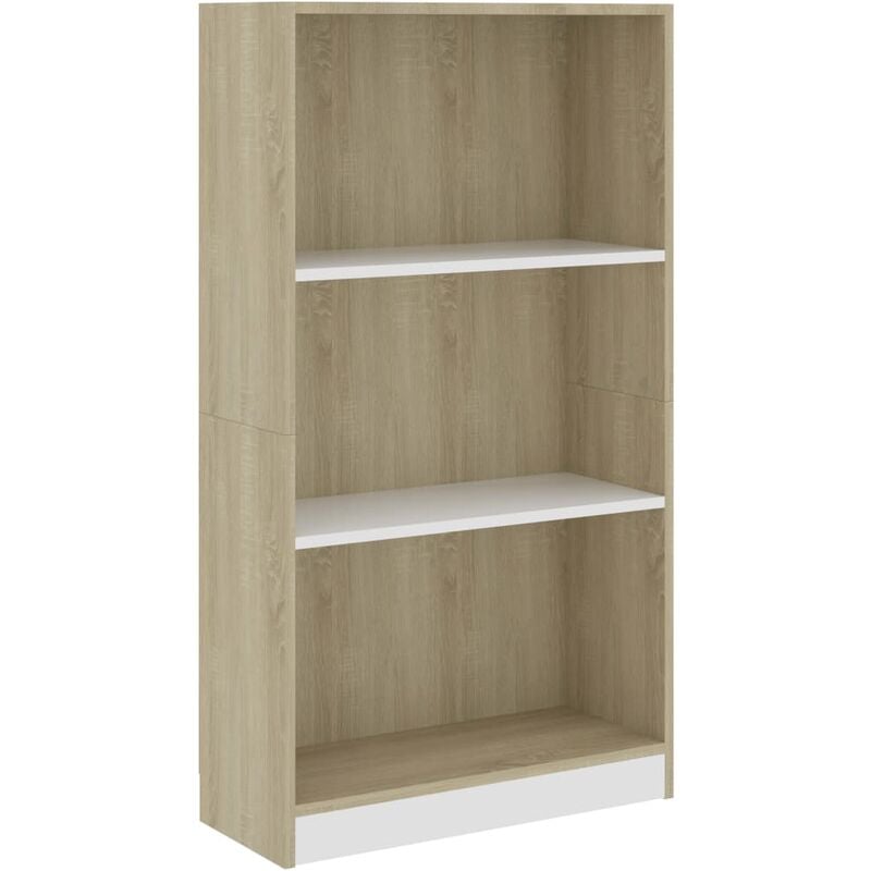 

vidaXL Estantería de Aglomerado Blanco y Sonoma 60x24x108 cm - Blanco