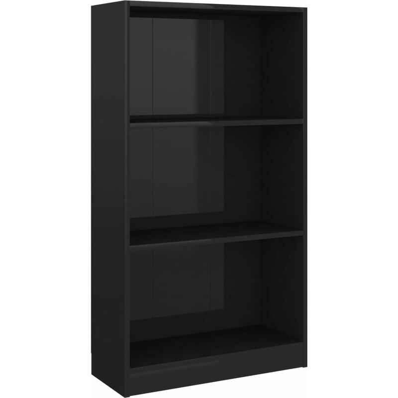 

vidaXL Estantería de Aglomerado Negro Brillante 60x24x108 cm - Negro