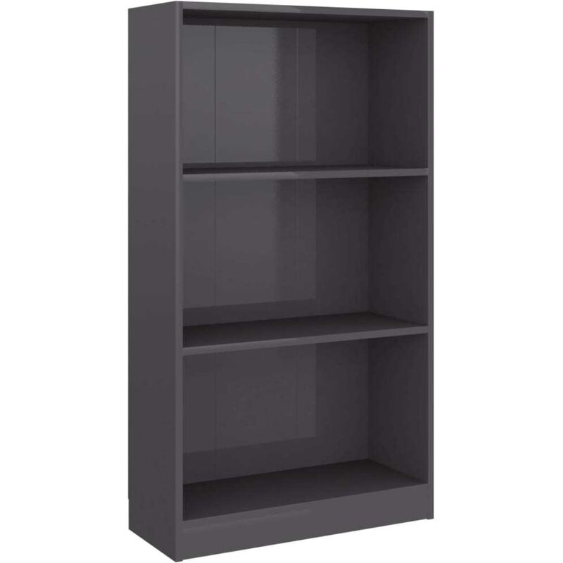 

vidaXL Estantería de Aglomerado Gris Brillante 60x24x108 cm - Gris