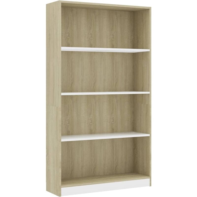 

vidaXL Estantería de Aglomerado Blanco Roble Sonoma 80x24x142cm - Blanco