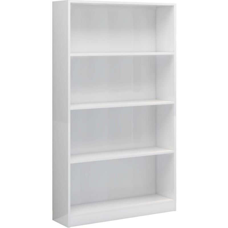 

vidaXL Estantería de Aglomerado Blanco Brillante 80x24x142 cm - Blanco