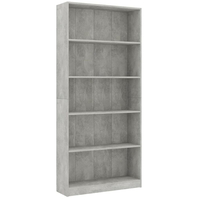 

vidaXL Estantería de Aglomerado Gris Hormigón 80x24x175 cm - Gris