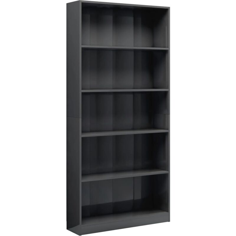 

vidaXL Estantería de Aglomerado Gris Brillante 80x24x175 cm - Gris