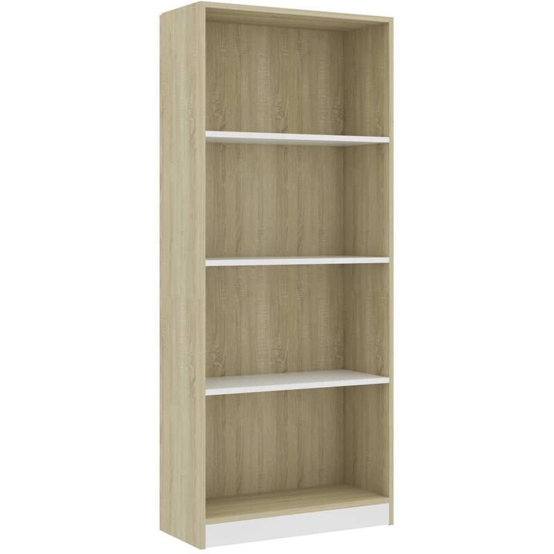 

vidaXL Estantería de Aglomerado Blanco Roble Sonoma 60x24x142cm - Blanco