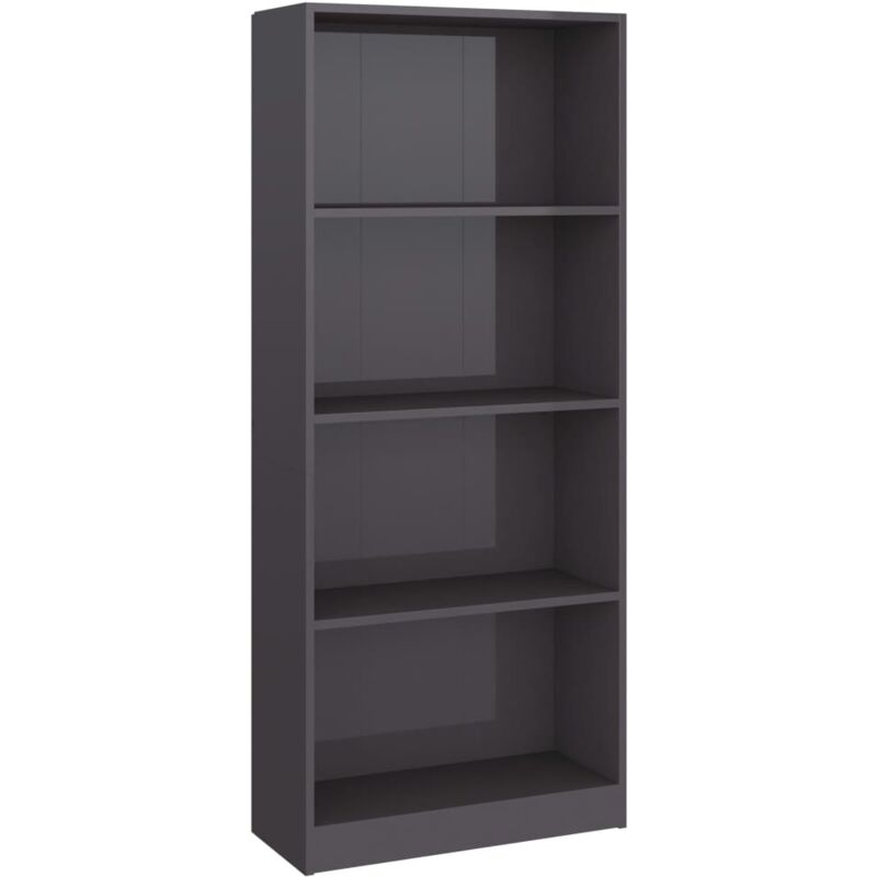 

vidaXL Estantería de Aglomerado Gris Brillante 60x24x142 cm - Gris