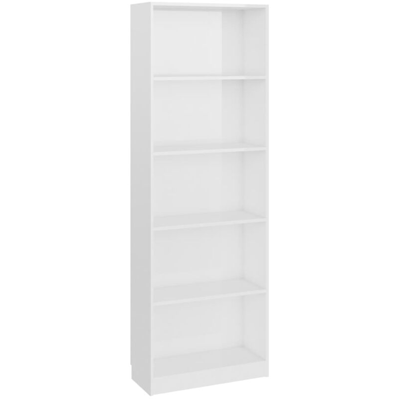 

vidaXL Estantería de Aglomerado Blanco Brillante 60x24x175 cm - Blanco
