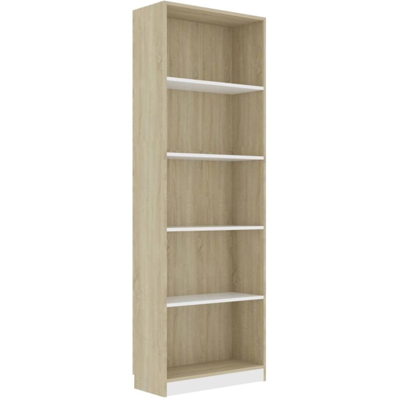 

vidaXL Estantería de Aglomerado Blanco Roble Sonoma 60x24x175cm - Blanco