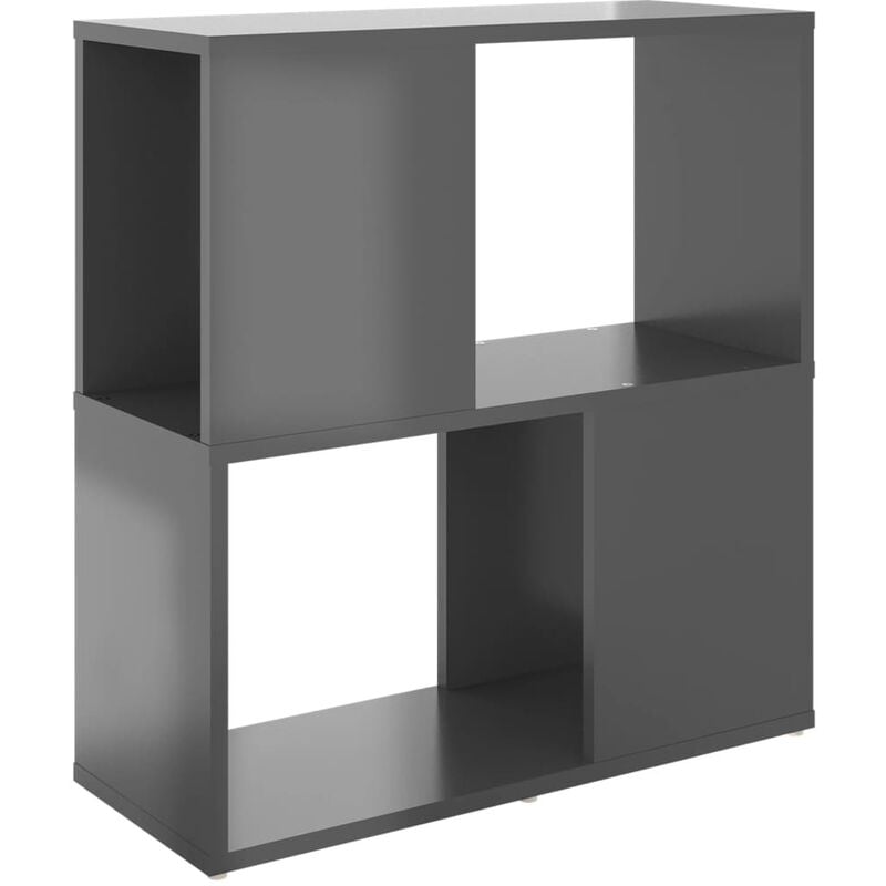 

vidaXL Estantería de aglomerado gris brillante 60x24x63 cm - Gris