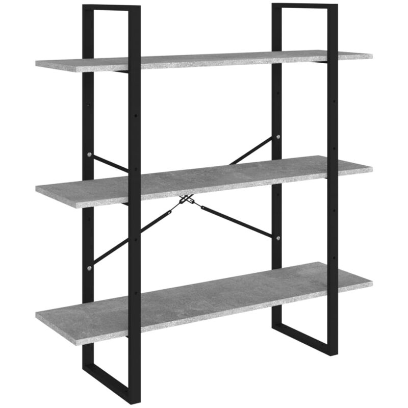 

vidaXL Estantería de aglomerado gris hormigón 100x30x105 cm - Gris