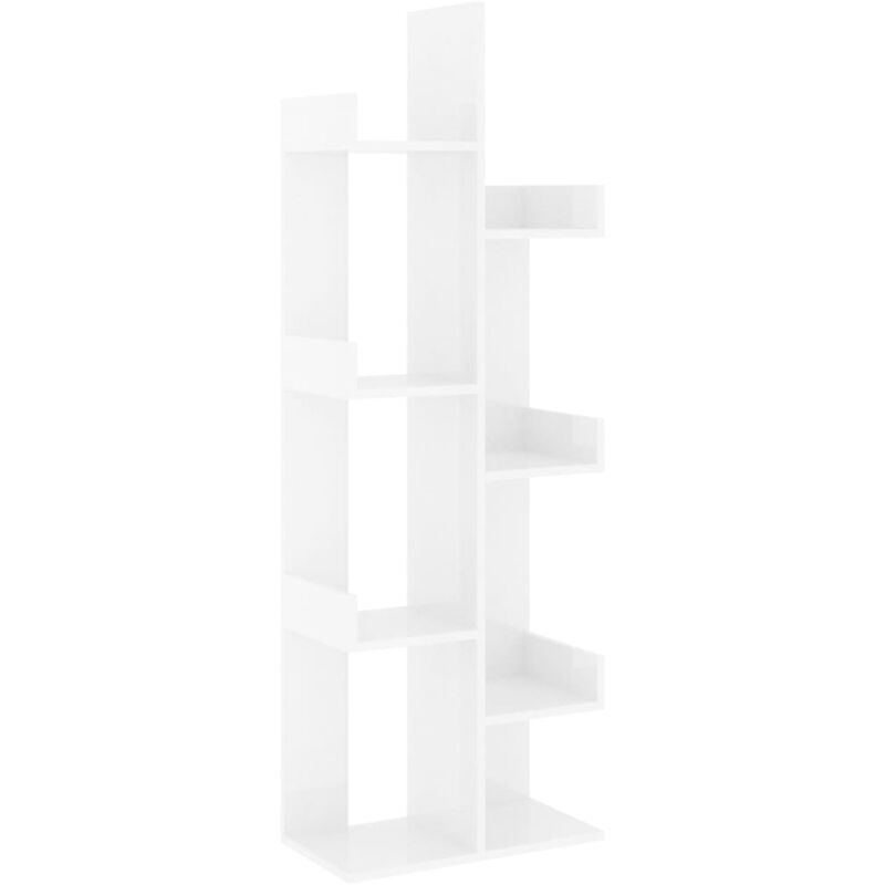 

vidaXL Estantería de aglomerado 48x25,5x140 cm blanco brillante - Blanco