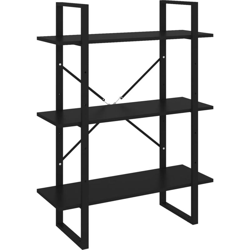 

vidaXL Estantería de aglomerado negro 80x30x105 cm - Negro