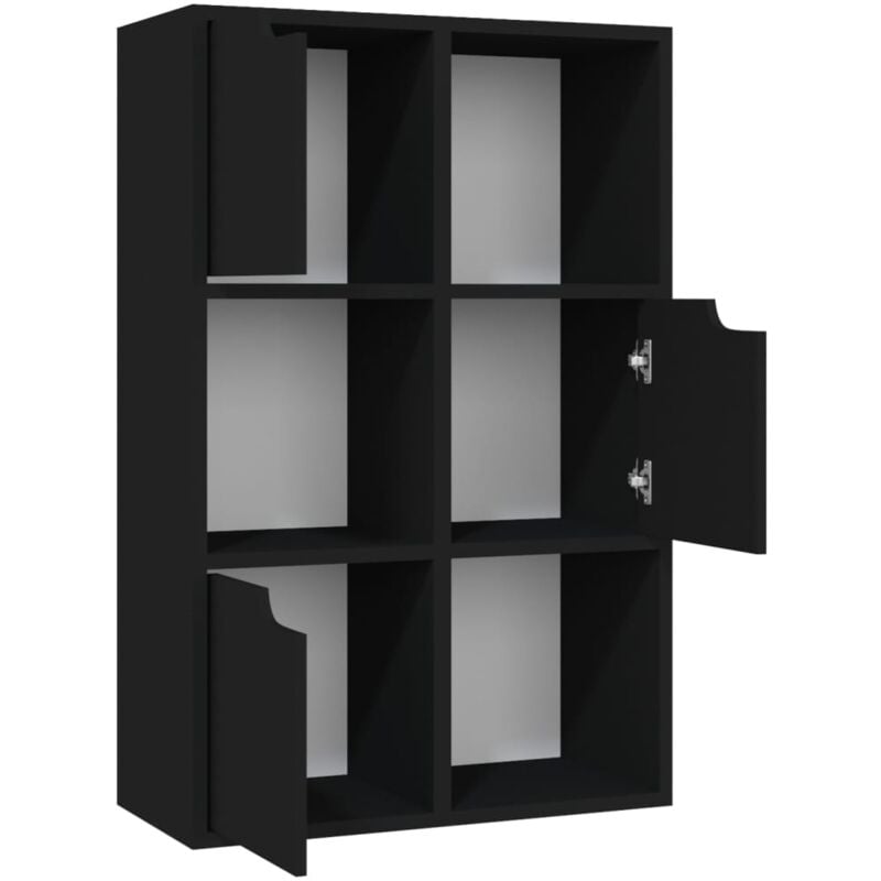 

vidaXL Estantería de aglomerado negro 60x27,5x88 cm - Negro