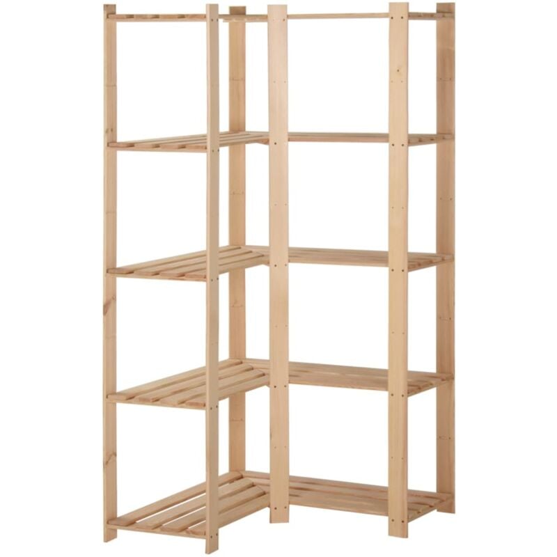 

vidaXL Estantería de esquina 5 niveles pino macizo 82,5x82,5x170 cm - Marrón