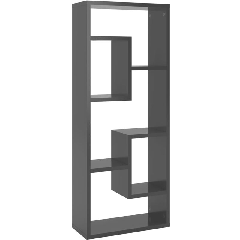 

vidaXL Estantería de pared aglomerado 36x16x90 cm gris brillante - Gris