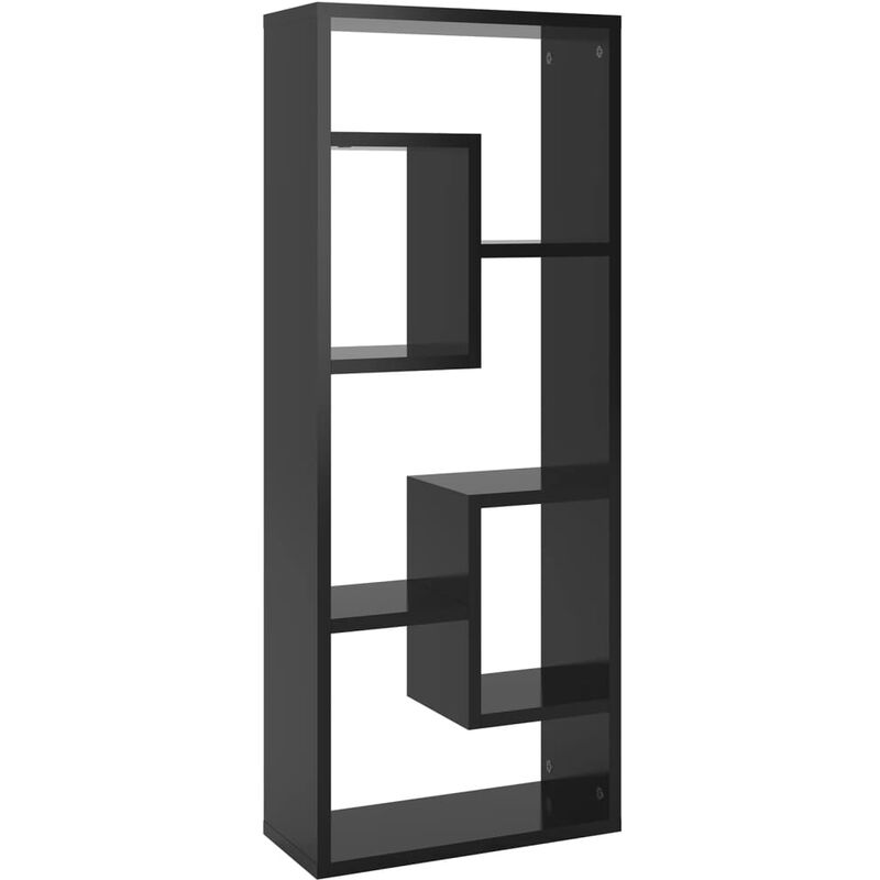

vidaXL Estantería de pared aglomerado 36x16x90 cm negro brillante - Negro
