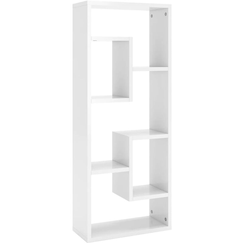 

vidaXL Estantería de pared aglomerado 36x16x90 cm blanco brillante - Blanco