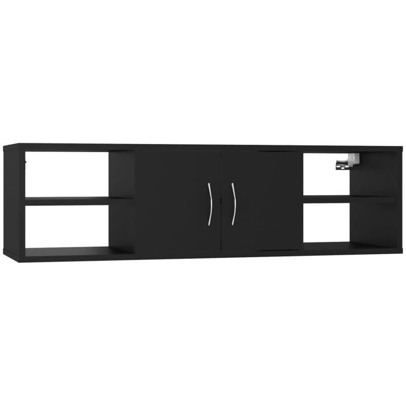 

vidaXL Estantería de pared aglomerado 102x30x29 cm negro - Negro