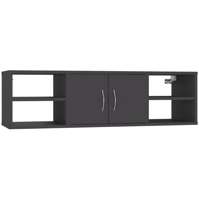 

vidaXL Estantería de pared aglomerado 102x30x29 cm gris - Gris
