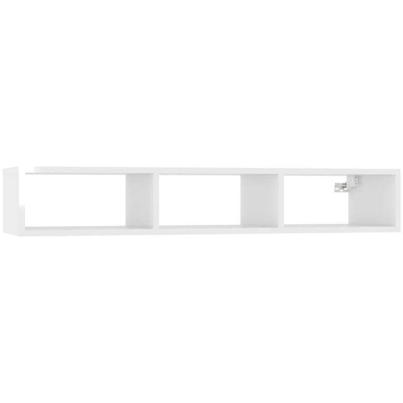 

vidaXL Estantería de pared aglomerado 102x30x17 cm blanco brillante - Blanco