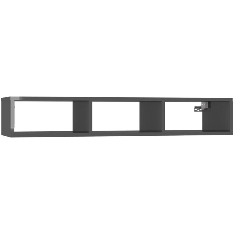 

vidaXL Estantería de pared aglomerado 102x30x17 cm gris brillante - Gris