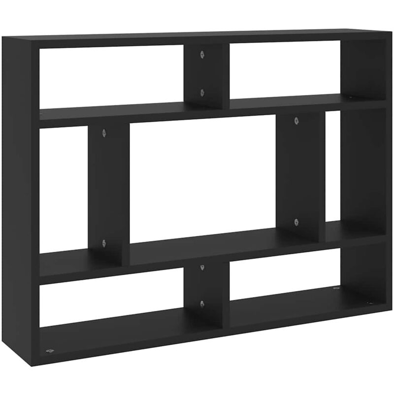 

vidaXL Estantería de pared aglomerado 75x16x55 cm negro - Negro