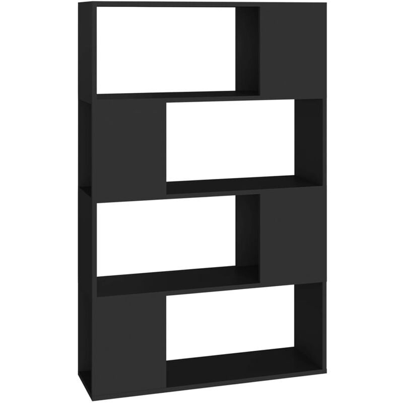 

vidaXL Estantería divisor de espacios aglomerado 80x24x124,5 cm negro - Negro