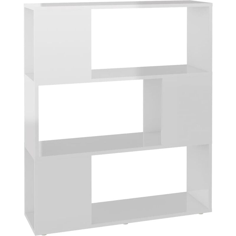 

vidaXL Estantería divisor de espacios aglomerado 80x24x94 cm blanco con brillo - Blanco