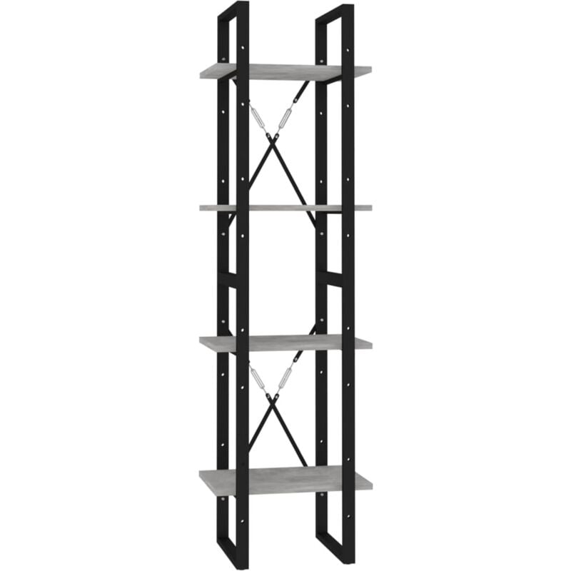 

vidaXL Estantería aglomerado 4 niveles gris hormigón 40x30x140 cm - Gris