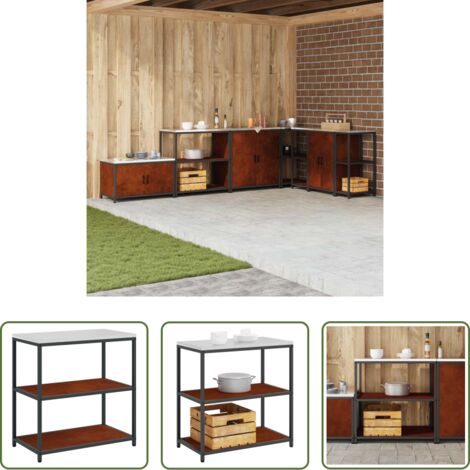vidaXL Estantería de acero -  Almacenamiento de cocina Oxidado 60 x 50 x 92 cm Acero