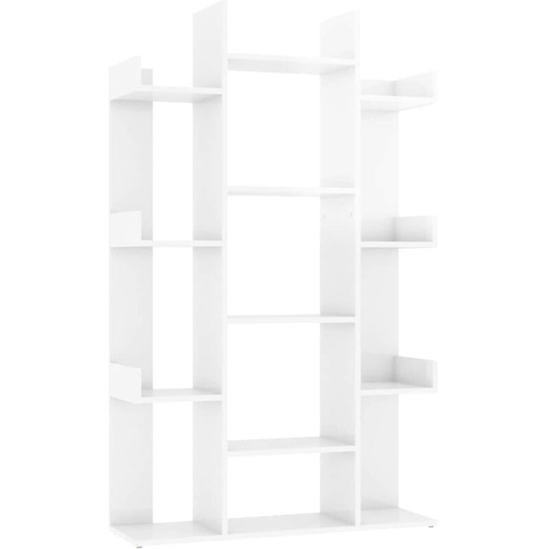 

vidaXL Estantería de aglomerado 86x25,5x140 cm blanco brillante - Blanco